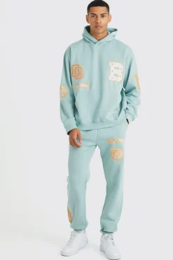 boohooMAN Oversized Bm Varsity Hooded Tracksuit | UK| Tracksuits