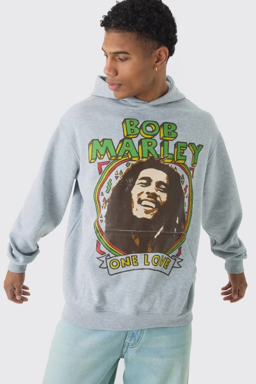 boohooMAN Oversized Bob Marley License Wash Print Hoodie | UK| Hoodies & Sweatshirts