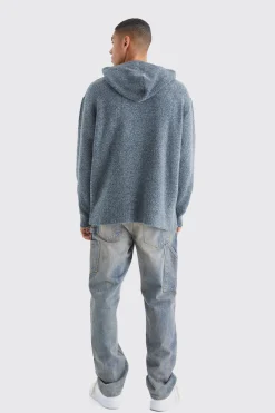 boohooMAN Oversized Boucle Knitted Hoodie | UK| Knitwear