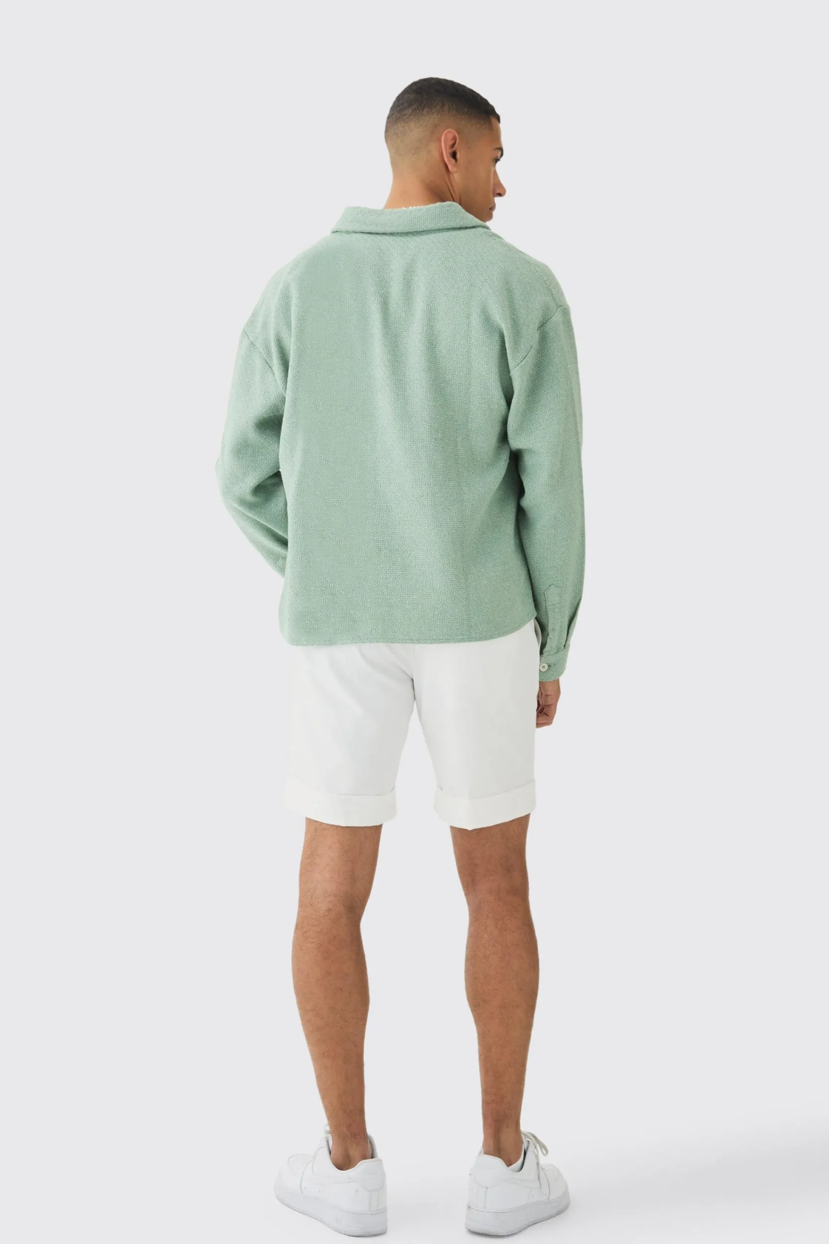 boohooMAN Oversized Boucle Long Sleeve Shirt | UK| Shirts