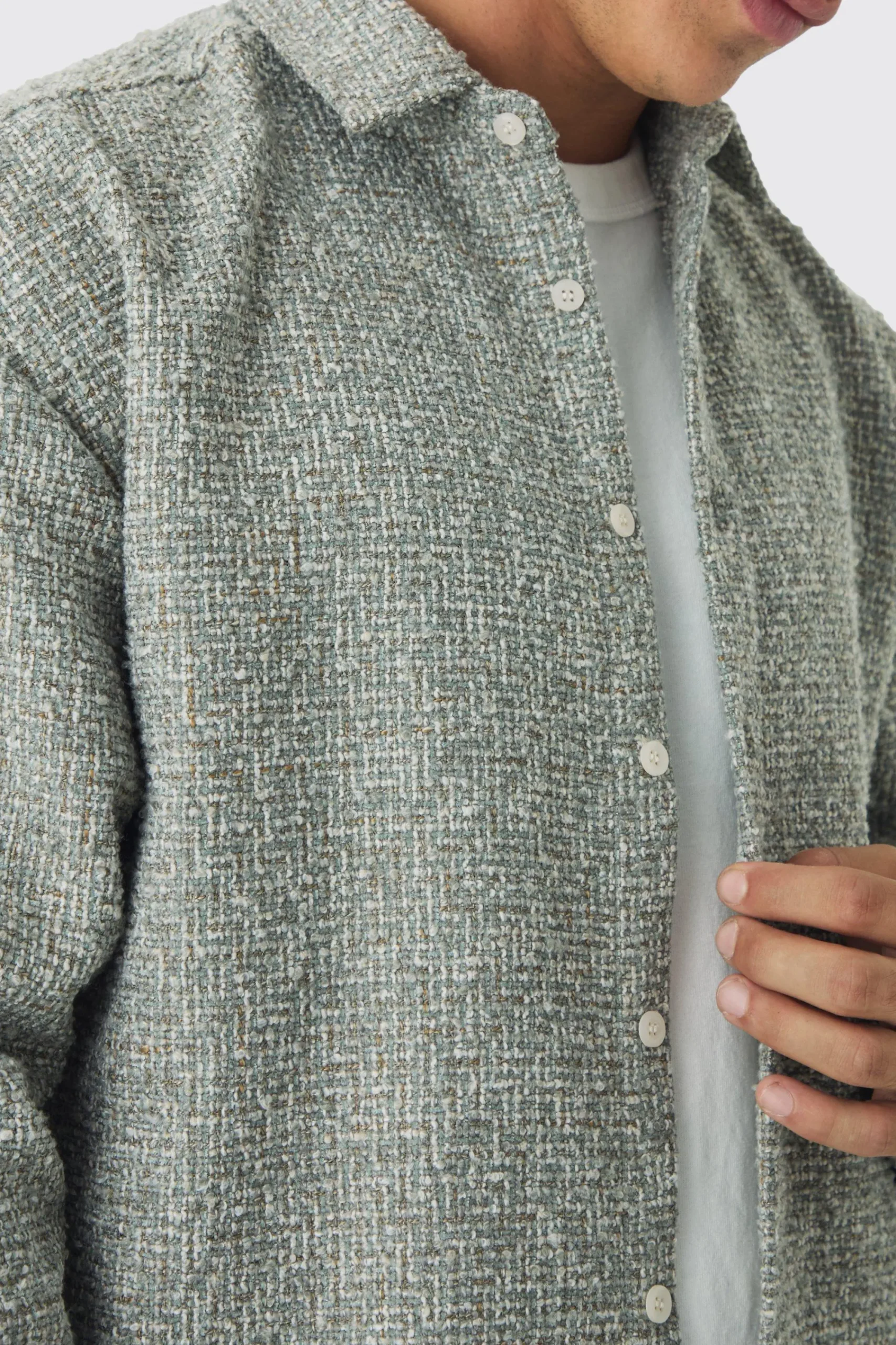 boohooMAN Oversized Boucle Overshirt | UK| Shirts