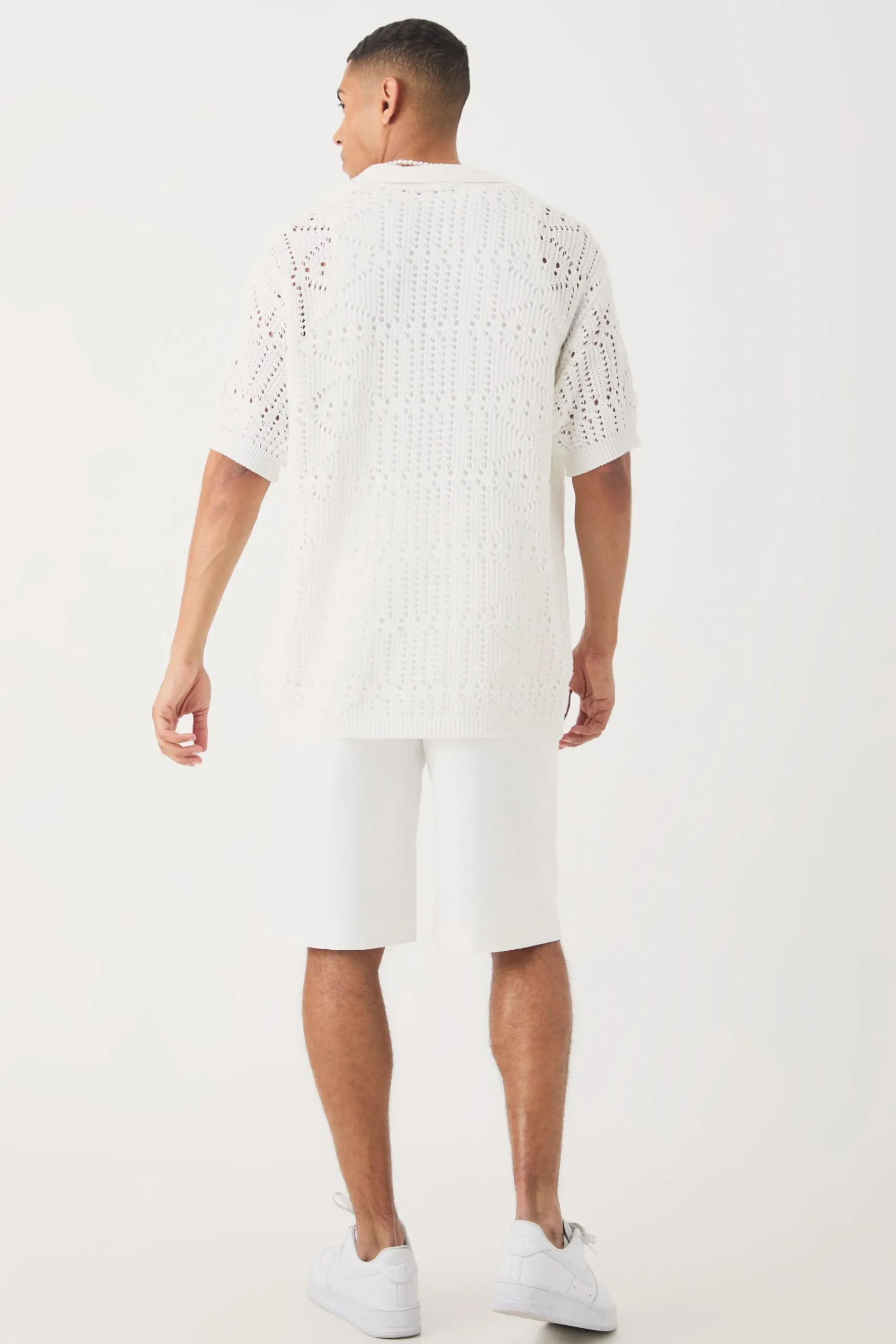 boohooMAN Oversized Boucle Textured Open Knit Shirt | UK| Shirts