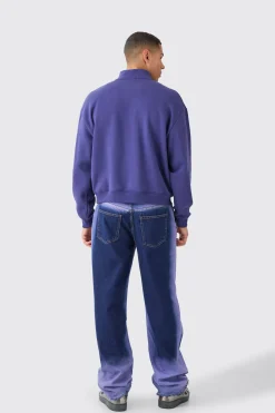 boohooMAN Oversized Boxy 1/4 Zip Chain Stitch Offcl Embroidered Hoodie | UK| Hoodies & Sweatshirts