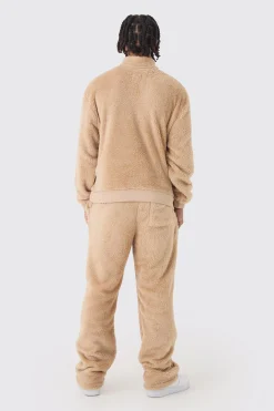 boohooMAN Oversized Boxy 1/4 Zip Limited Edition Teddy Borg Sweat Tracksuit | UK| Tracksuits