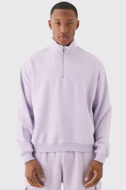 boohooMAN Oversized Boxy 1/4 Zip Sweatshirt | UK| Hoodies & Sweatshirts