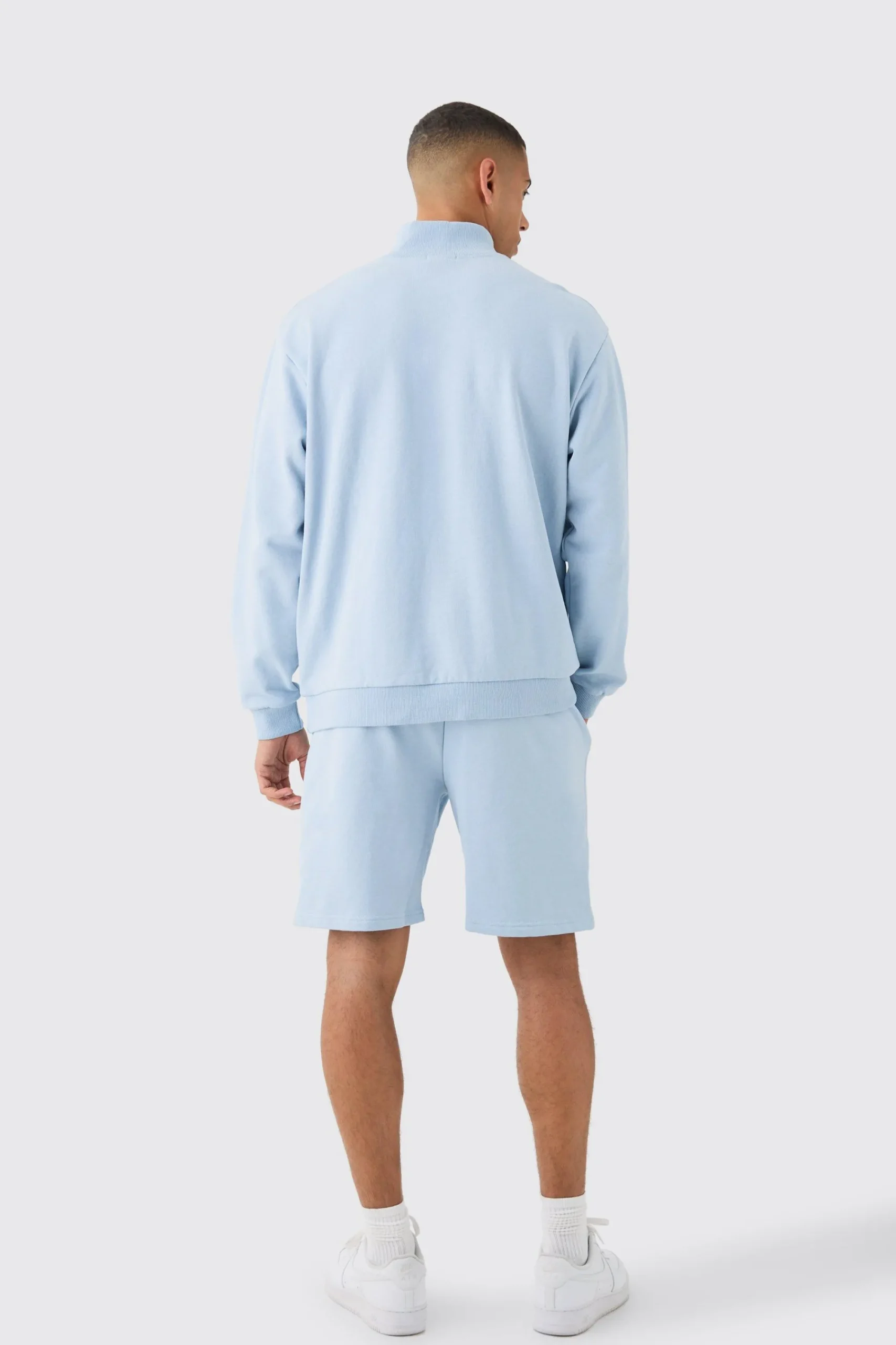 boohooMAN Oversized Boxy 1/4 Zip Sweatshirt Loopback Short Tracksuit | UK| Tracksuits