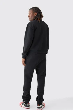 boohooMAN Oversized Boxy 1/4 Zip Varsity Sweatshirt Tracksuit | UK| Tracksuits