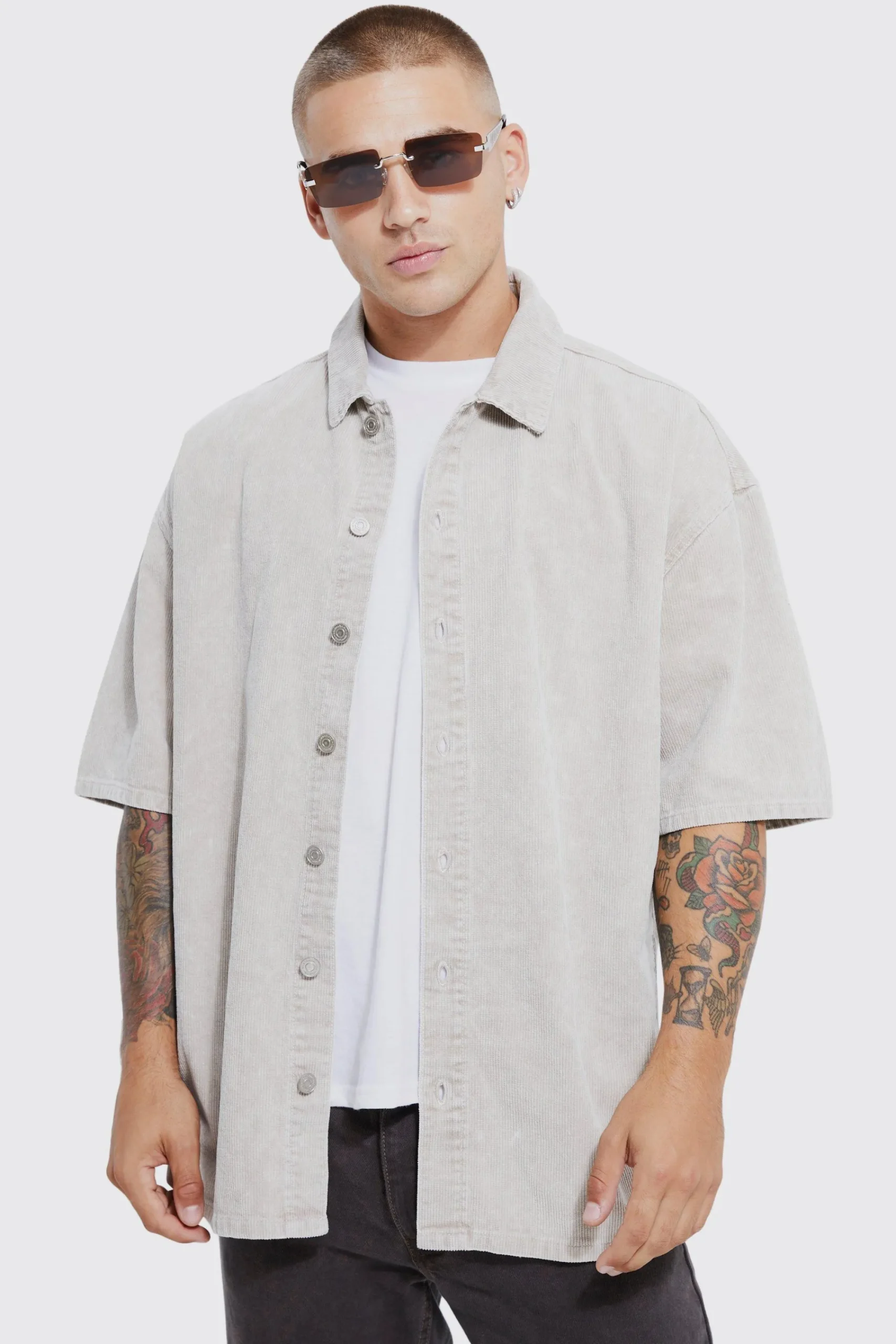boohooMAN Oversized Boxy Acid Wash Shirt | UK| Shirts