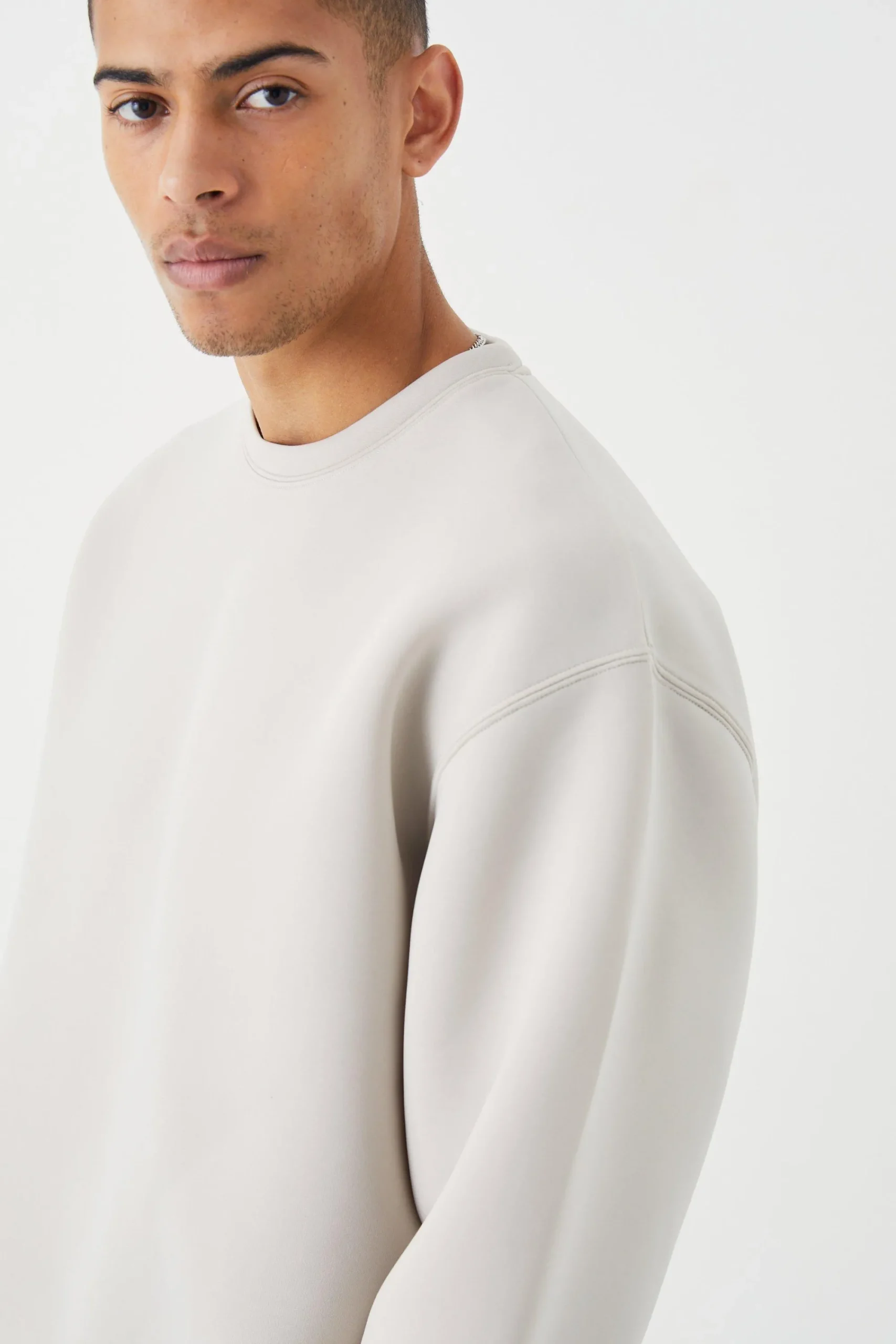 boohooMAN Oversized Boxy Bonded Scuba Sweatshirt | UK| Hoodies & Sweatshirts