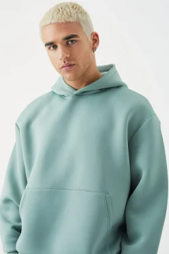 boohooMAN Oversized Boxy Bonded Scuba Hoodie | UK| Hoodies & Sweatshirts