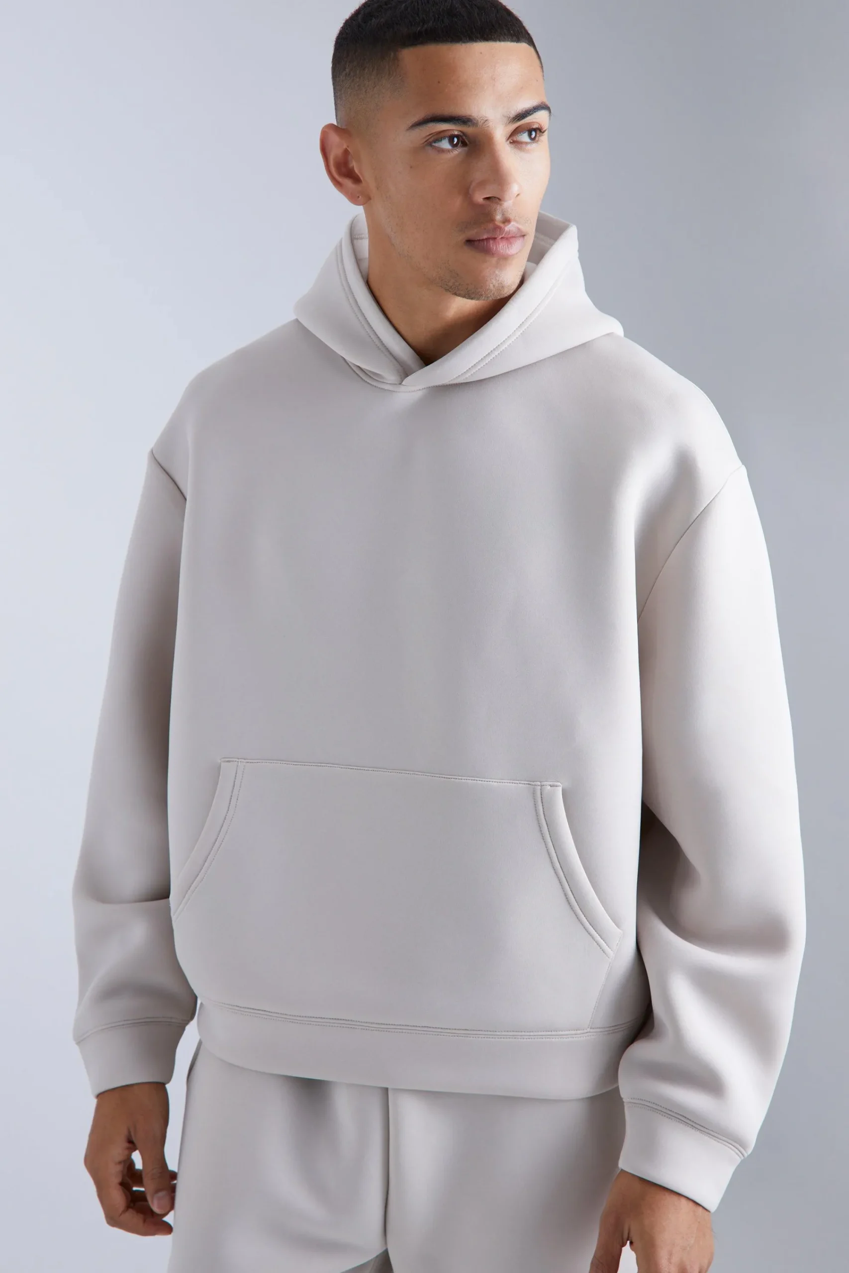 boohooMAN Oversized Boxy Bonded Scuba Hoodie | UK| Hoodies & Sweatshirts