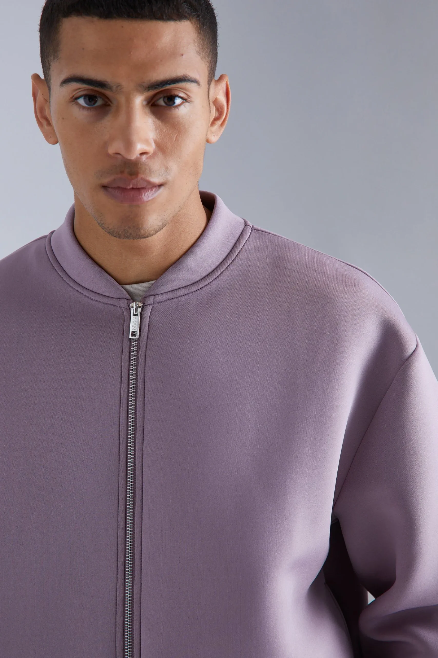 boohooMAN Oversized Boxy Bonded Scuba Bomber Set | UK| Tracksuits