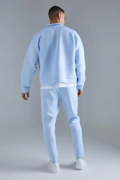 boohooMAN Oversized Boxy Bonded Scuba Bomber Set | UK| Sets & Co-Ords|Tracksuits