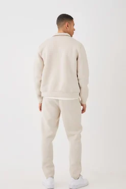 boohooMAN Oversized Boxy Bonded Scuba Harrington Set | UK| Tracksuits