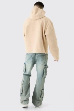 boohooMAN Oversized Boxy Boucle Borg Hoodie | UK| Hoodies & Sweatshirts