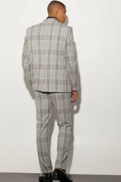boohooMAN Oversized Boxy Check Contrast Stitch Jacket | UK| Suits & Tailoring