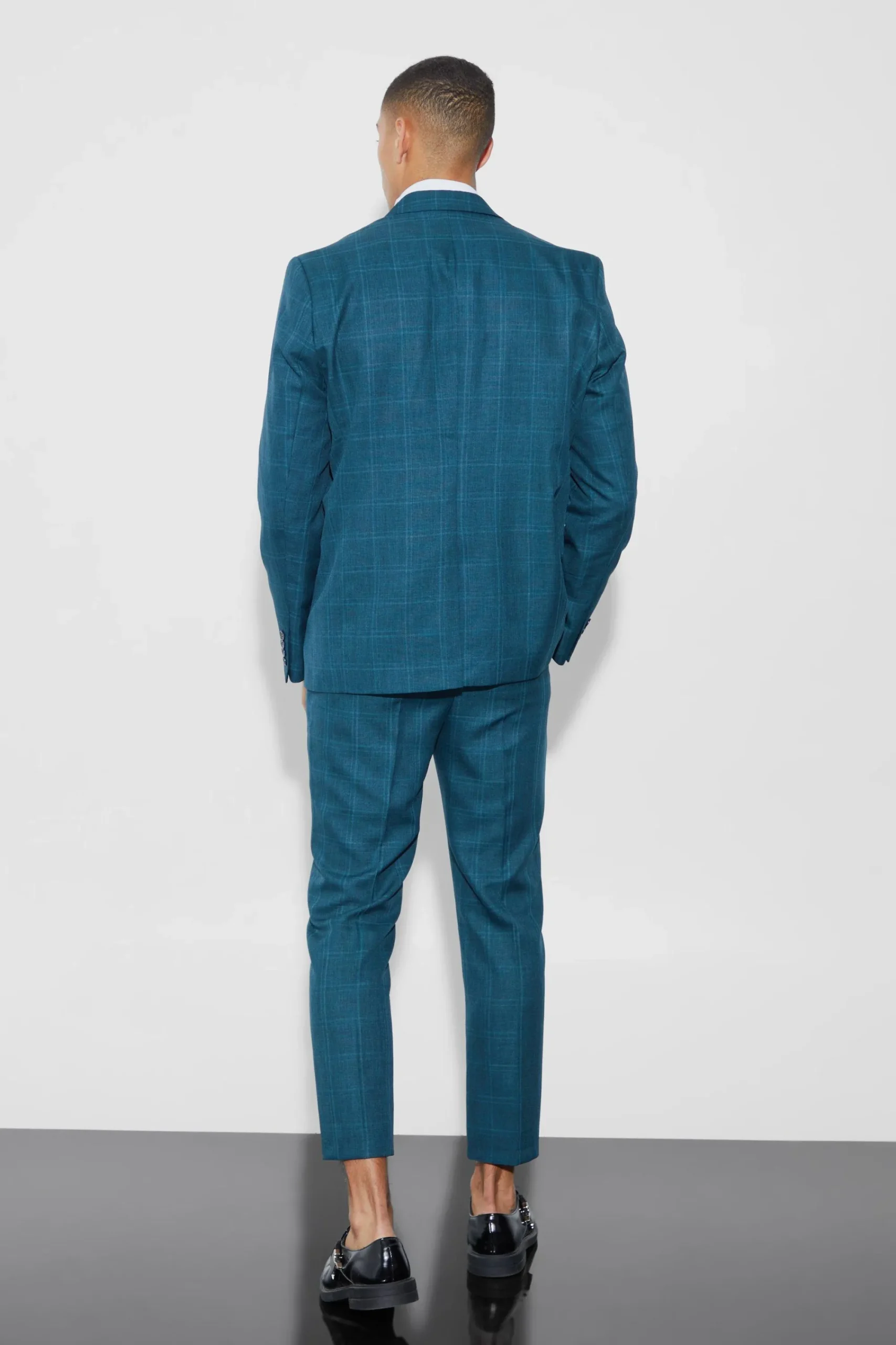 boohooMAN Oversized Boxy Check Fabric Interest Blazer | UK| Suits & Tailoring