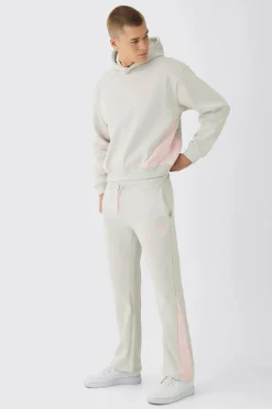 boohooMAN Oversized Boxy Colour Block Gusset Tracksuit | UK| Tracksuits