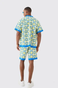 boohooMAN Oversized Boxy Crochet Knitted Shirt | UK| Shirts|Knitwear
