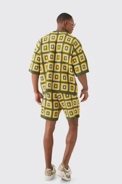 boohooMAN Oversized Boxy Crochet Knitted Polo | UK| Tracksuits