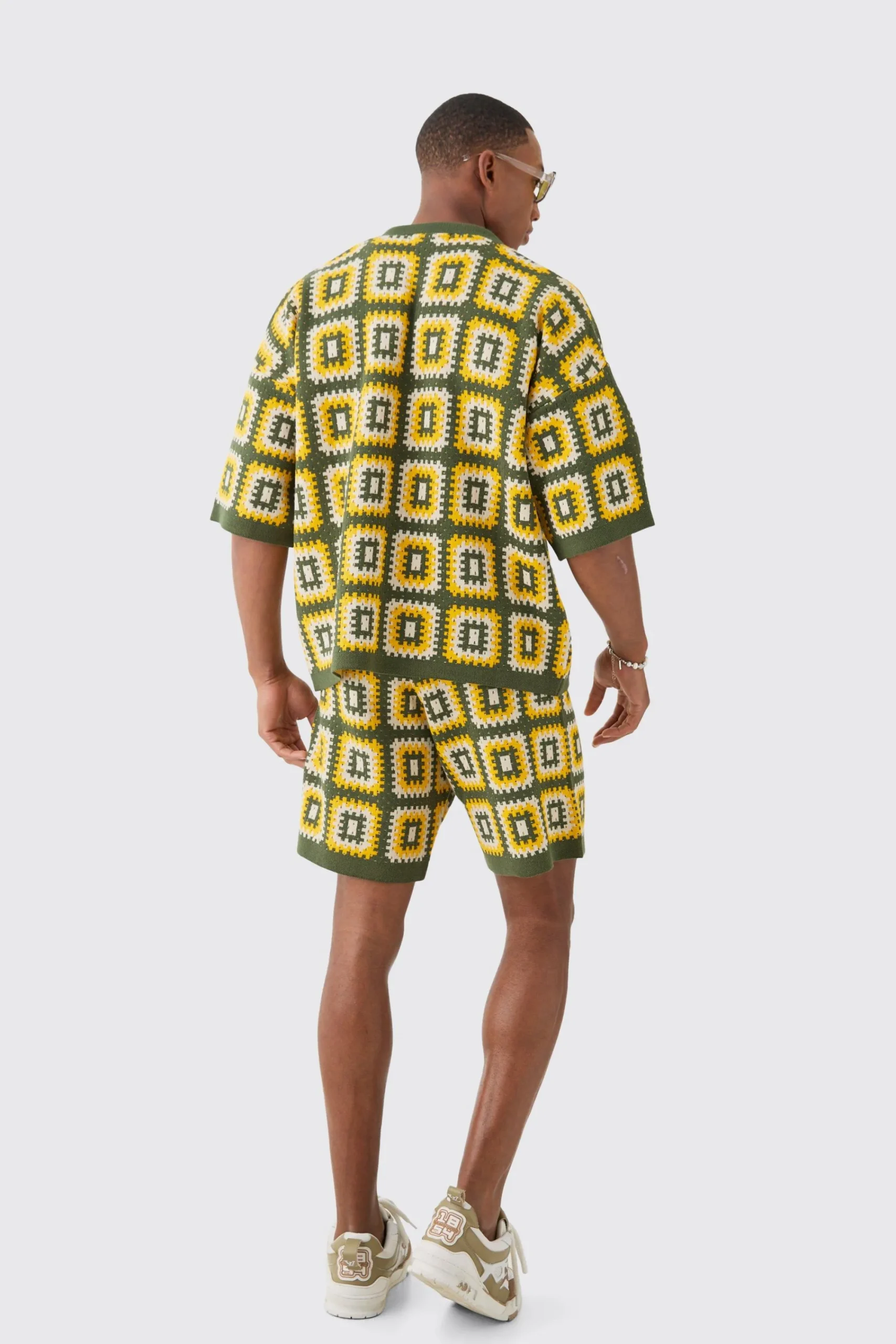 boohooMAN Oversized Boxy Crochet Knitted Polo | UK| Tracksuits