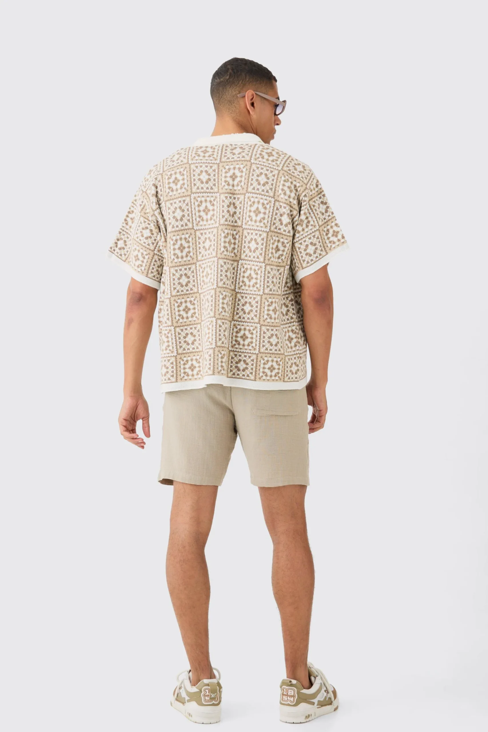 boohooMAN Oversized Boxy Crochet Knitted Shirt | UK| Shirts
