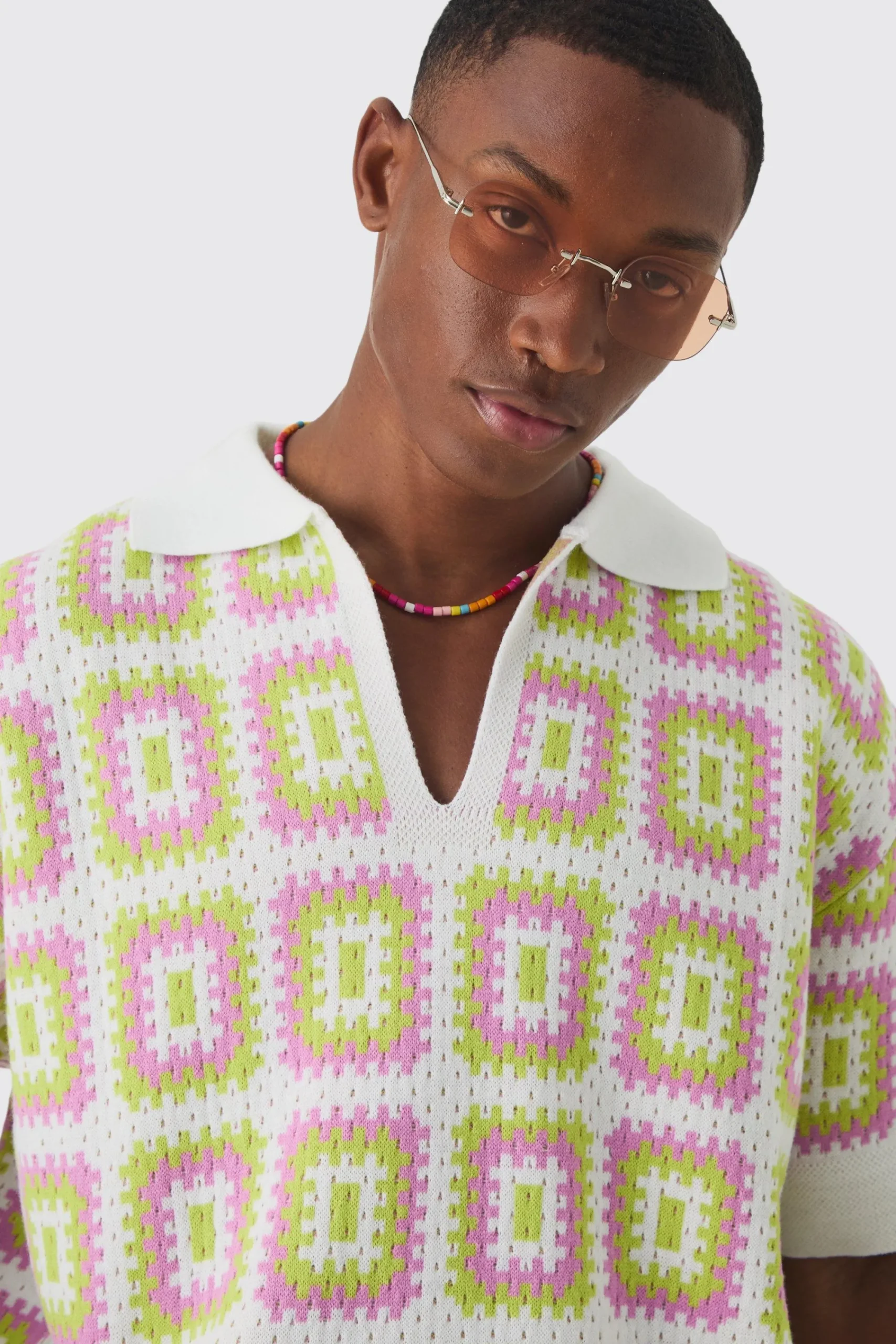 boohooMAN Oversized Boxy Crochet Knit Polo And Short Set | UK| Sets & Co-Ords|Tracksuits