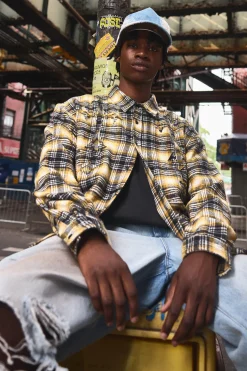 boohooMAN Oversized Boxy Cross Applique Check Shirt | UK| Shirts