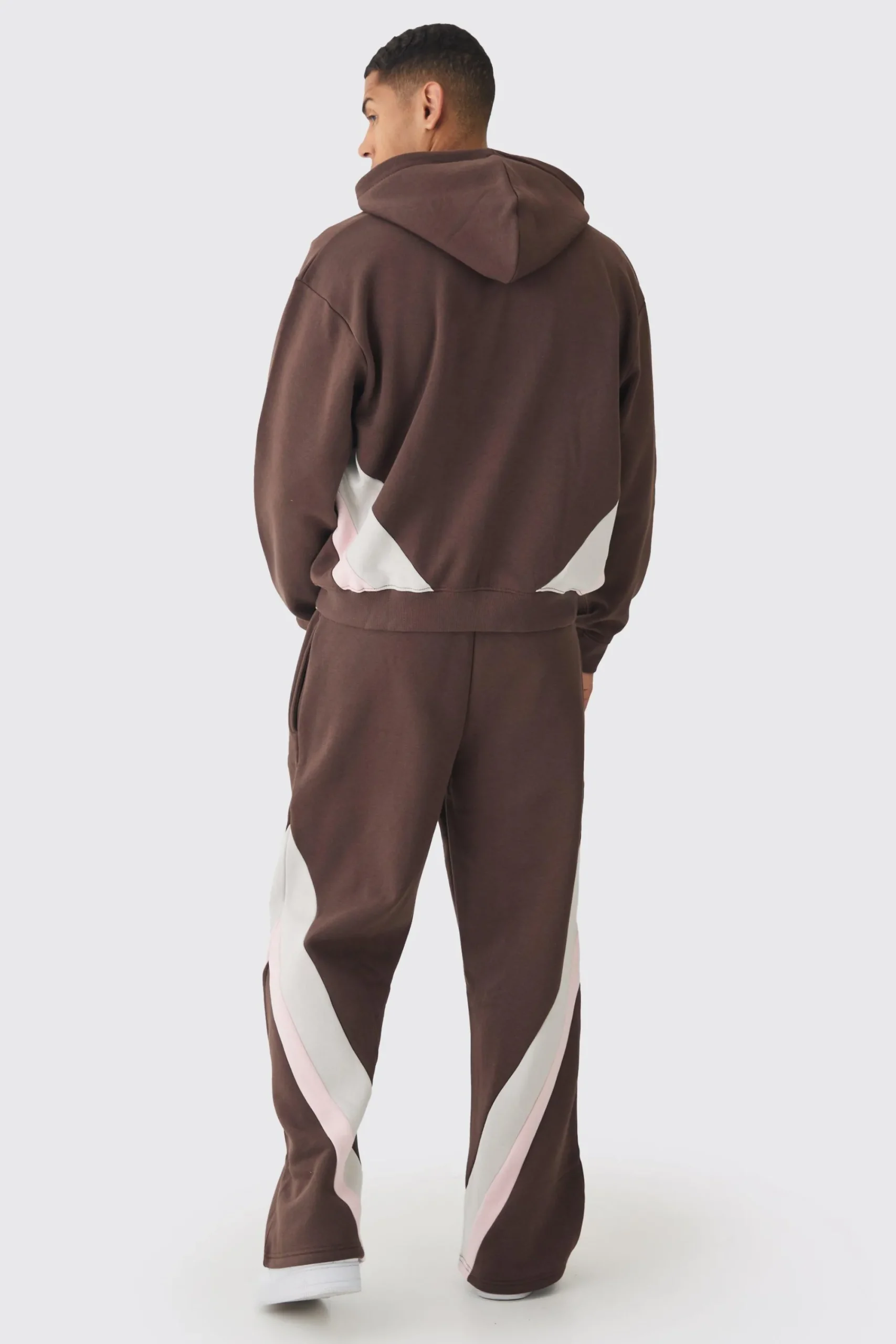 boohooMAN Oversized Boxy Cut & Sew Colour Block Zip Through Tracksuit | UK| Tracksuits