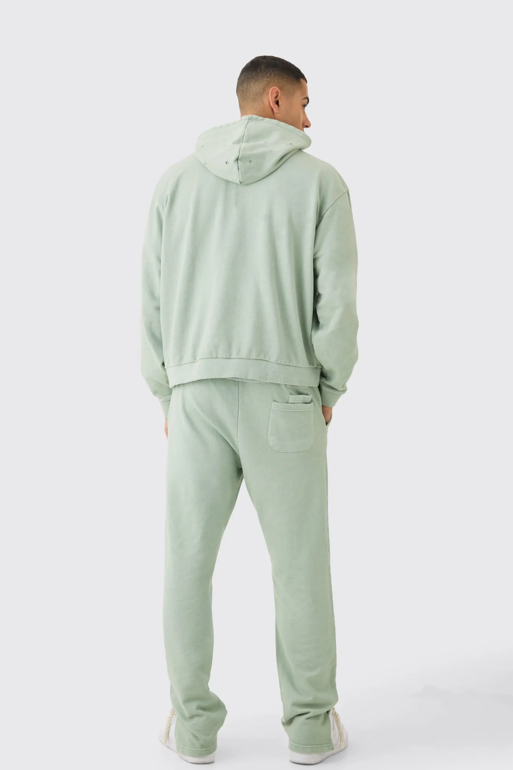 boohooMAN Oversized Boxy Distressed Washed Tracksuit | UK| Tracksuits