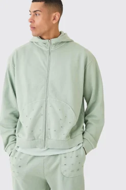 boohooMAN Oversized Boxy Distressed Washed Tracksuit | UK| Tracksuits