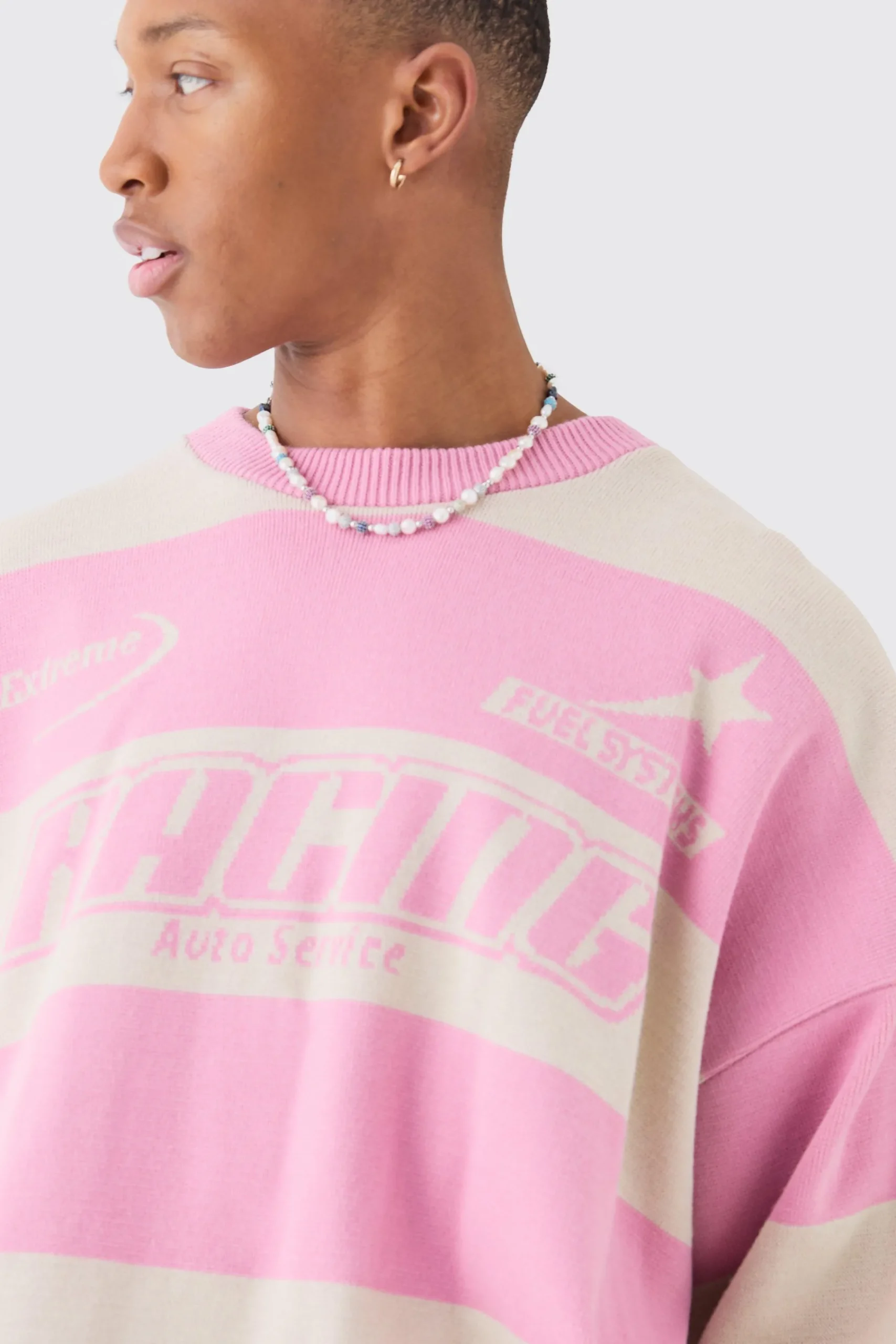 boohooMAN Oversized Boxy Drop Shoulder Moto Knit Jumper | UK| Knitwear