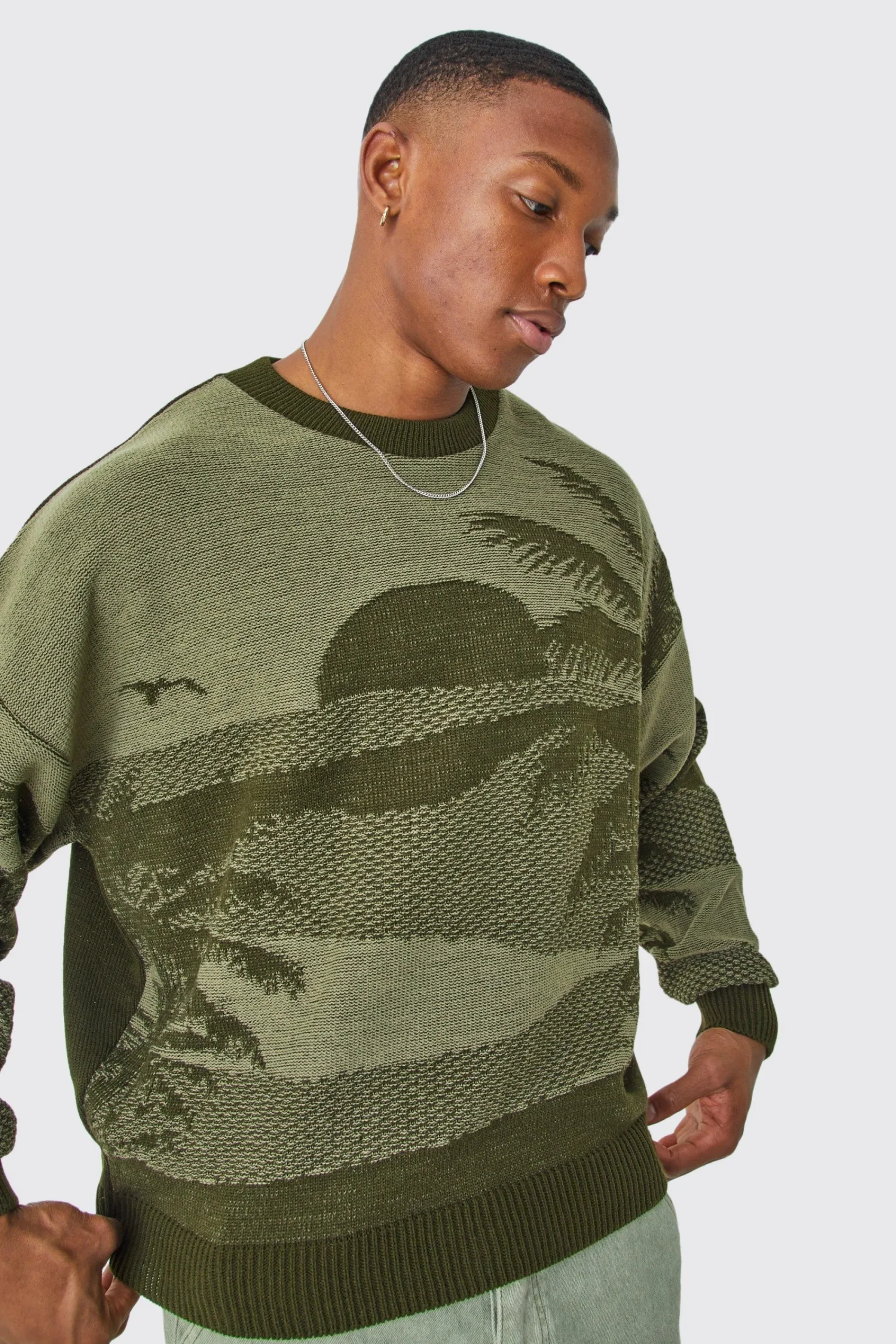 boohooMAN Oversized Boxy Drop Shoulder Graphic Jumper | UK| Knitwear