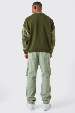 boohooMAN Oversized Boxy Drop Shoulder Graphic Jumper | UK| Knitwear