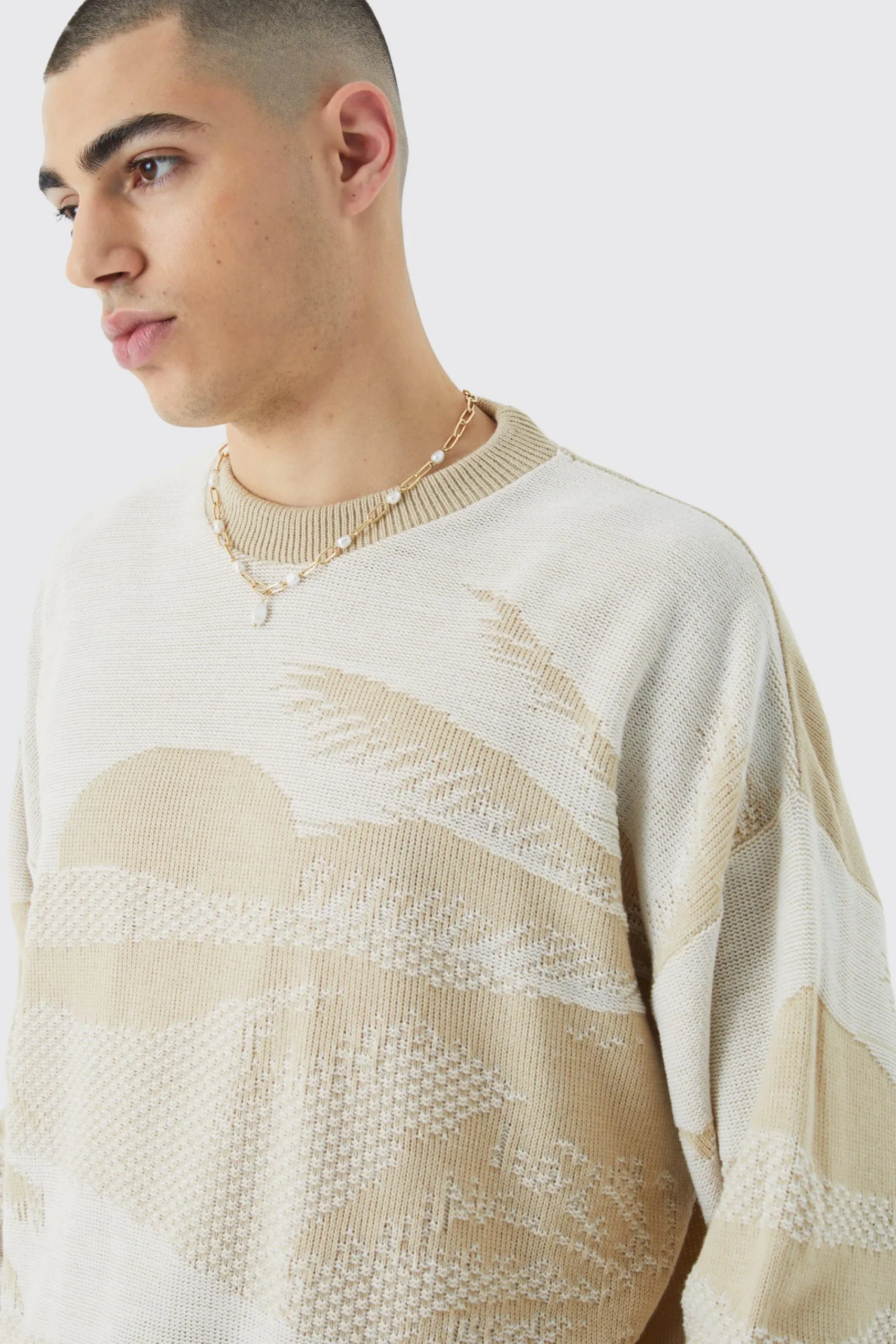 boohooMAN Oversized Boxy Drop Shoulder Graphic Jumper | UK| Knitwear