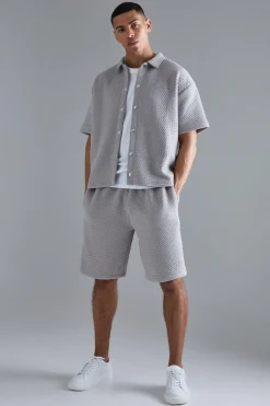 boohooMAN Oversized Boxy Embroidered Polo And Short Set | UK| Sets & Co-Ords|Tracksuits