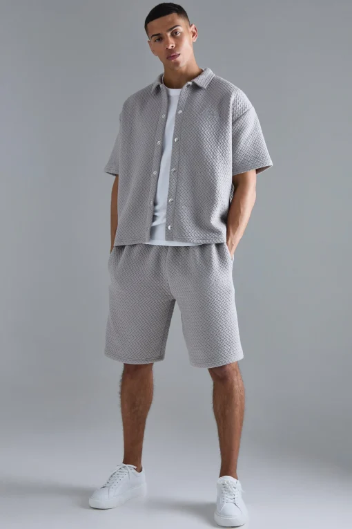 boohooMAN Oversized Boxy Embroidered Polo And Short Set | UK| Sets & Co-Ords|Tracksuits