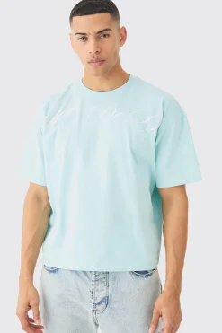 Oversized Boxy Embroidered T-shirt | UK^boohooMAN