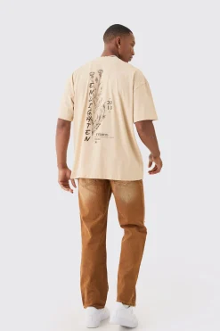 Oversized Boxy Extended Neck Enlighten Printed T-shirt | UK^boohooMAN Clearance