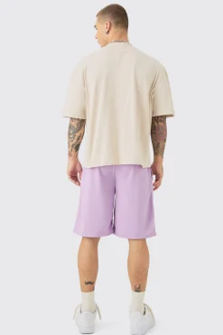 boohooMAN Oversized Boxy Extended Neck Mesh T-shirt & Short Set | UK| Sets & Co-Ords|Tracksuits