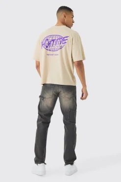 Oversized Boxy Extended Neck Homme Print T-Shirt | UK^boohooMAN Online