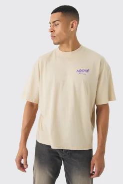 Oversized Boxy Extended Neck Homme Print T-Shirt | UK^boohooMAN Online