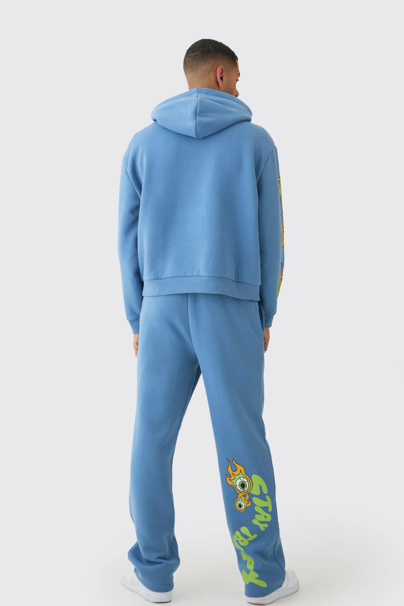 boohooMAN Oversized Boxy Eye Puff Print Graphic Hooded Tracksuit | UK| Tracksuits