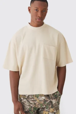 Oversized Boxy Fit Double Knit Mesh T-shirt | UK^boohooMAN Sale