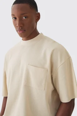 Oversized Boxy Fit Double Knit Mesh T-shirt | UK^boohooMAN Sale