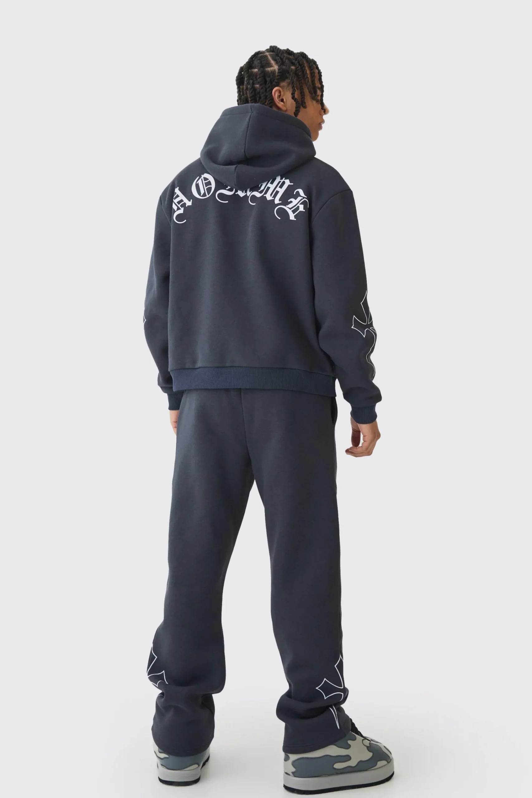 boohooMAN Oversized Boxy Gothic Homme Cross Tracksuit | UK| Tracksuits