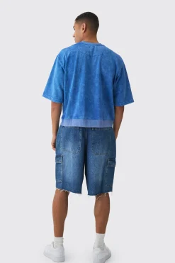 boohooMAN Oversized Boxy Half Sleeve Acid Washed Sweatshirt | UK| Hoodies & Sweatshirts