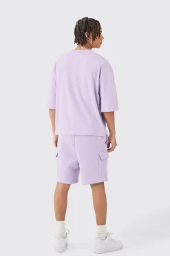 boohooMAN Oversized Boxy Half Sleeve T-shirt & Cargo Short Set | UK| Shorts|Sets & Co-Ords
