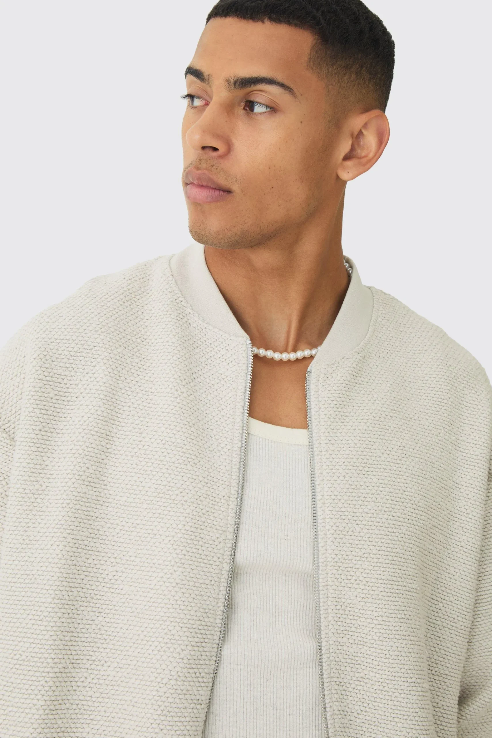 boohooMAN Oversized Boxy Heavy Boucle Bomber Jacket | UK| Coats & Jackets