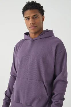 boohooMAN Oversized Boxy Heavy Ribbed Hoodie | UK| Hoodies & Sweatshirts